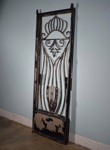 88" Tall Large Vintage European Art Deco Iron Door Panel Salvage Garden