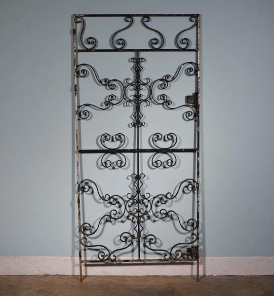 84" Tall Large Vintage European Iron Gate/Door Panel Salvage Garden