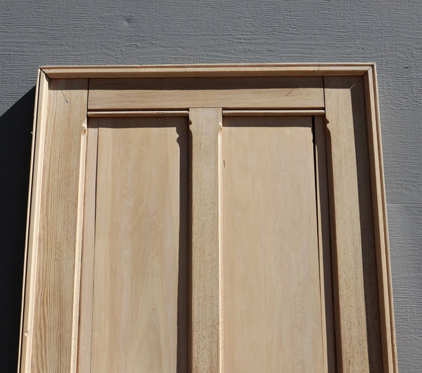 85" French/Belgian Antique 6 Panel Stripped, Sanded Wood Door