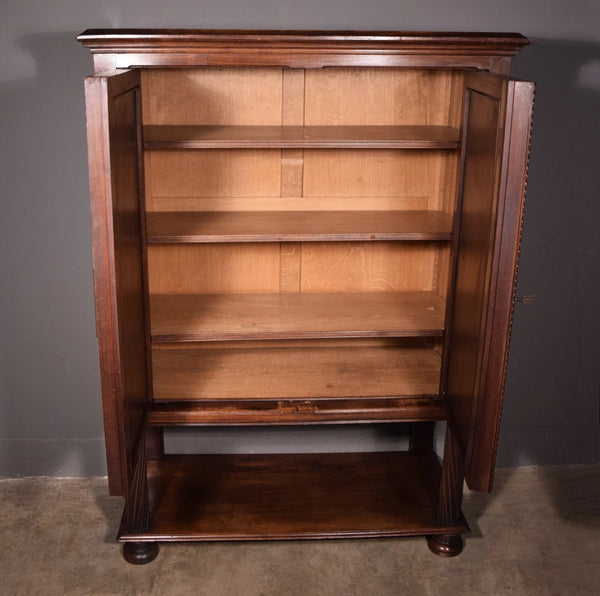 Large Antique French Gothic Revival Cabinet Highly Carved in Walnut Wood