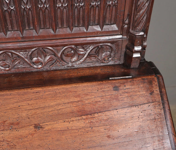 Antique French Solid Walnut Wood Church Prie Dieu/Prayer Cabinet/Altar/Kneeler