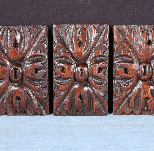 Set of 4" French Antique Highly Carved Corbels/Trim/Brackets Solid Oak Wood