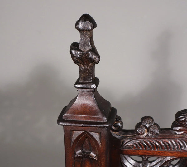 Antique French Solid Walnut Wood Church Prie Dieu/Prayer Cabinet/Altar Christian