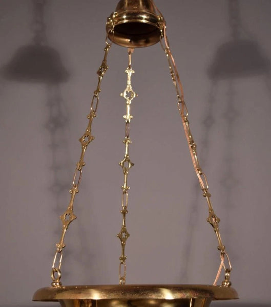 Vintage French Bronze Sanctuary/Pendant Chandelier/Incense Burner with Angels