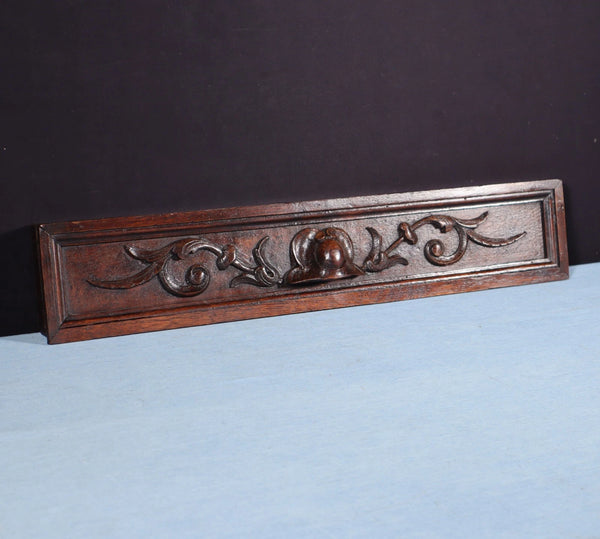 21" Wide Antique Carved Drawer Panel/Trim in Solid Oak Wood