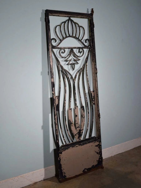 88" Tall Large Vintage European Art Deco Iron Door Panel Salvage Garden
