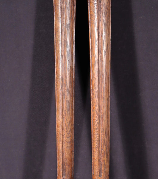 Pair of 26" French Antique Solid Oak Wood Gothic Posts/Pillars/Columns