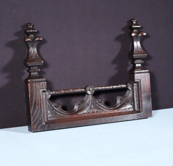 15" Wide French Antique Crest/Pediment/Crown in Solid Chestnut Wood