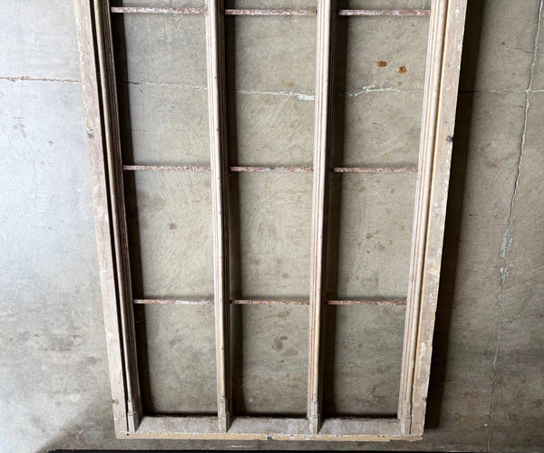 14 Foot Tall XL Antique Belgian Gothic Architectural Solid Oak Window Frame