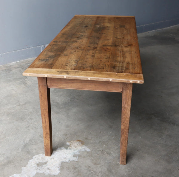 Antique French Dining Table/Farm Table/Desk in Solid Chestnut Wood and Oak
