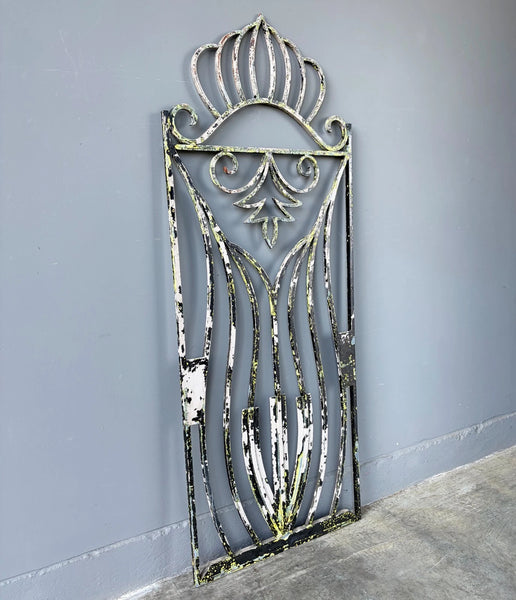 69" Tall Large French Vintage Iron Gate/Window Grille Panel Salvage