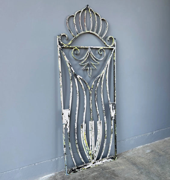 69" Tall Large French Vintage Iron Gate/Window Grille Panel Salvage