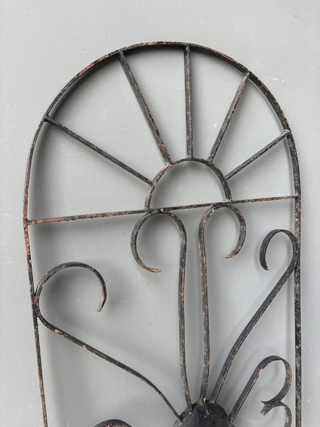 Large French Vintage Iron Window Grille/Gate Panel Salvage
