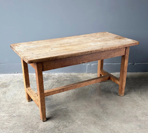 Antique French Rustic Farm Table/Desk in Solid Chestnut Wood
