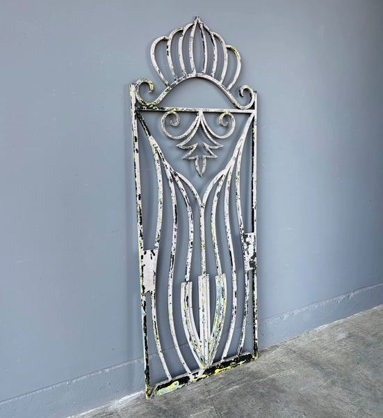 69" Tall Large French Vintage Iron Gate/Window Grille Panel Salvage