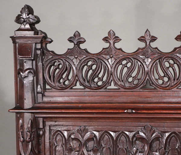Antique French Solid Walnut Wood Church Prie Dieu/Prayer Cabinet/Altar/Kneeler