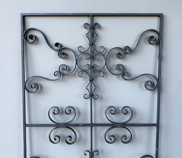 67" Tall Vintage French Iron Decorative Window Panel/Fence/Gate Panel