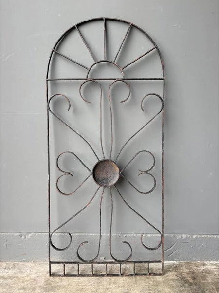 Large French Vintage Iron Window Grille/Gate Panel Salvage