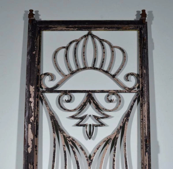 88" Tall Large Vintage European Art Deco Iron Door Panel Salvage Garden