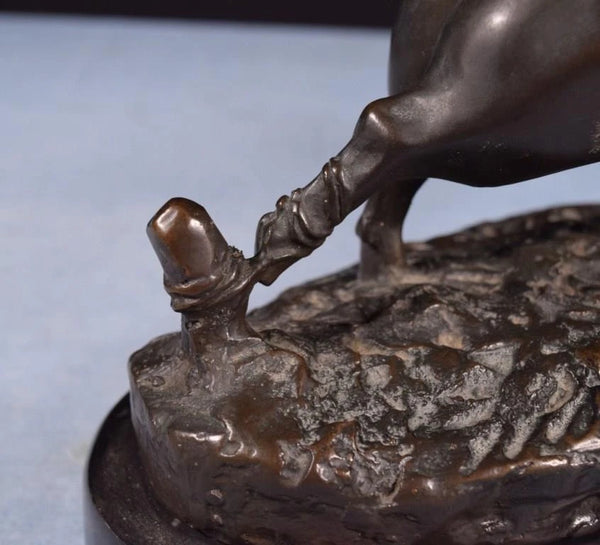 Antique French Bronze Sculpture of a Pig by Léopold Savine 1861-1934