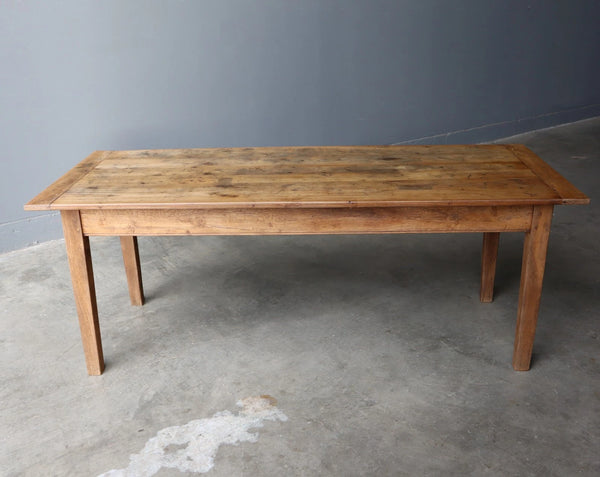 Antique French Dining Table/Farm Table/Desk in Solid Chestnut Wood and Oak