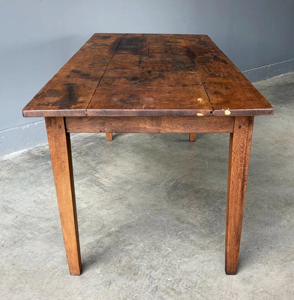 Rustic French Dining Table/Farm Work Table/Desk in Solid Oak and Chestnut Wood