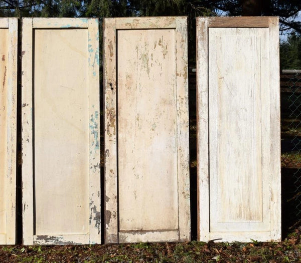 78" Tall Set of 10 Rustic Painted Antique Boiserie/Panels-in Solid Wood