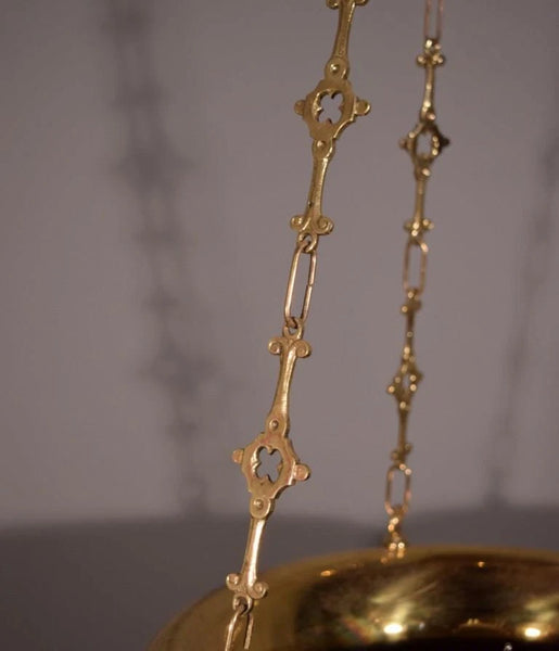 Vintage French Bronze Sanctuary/Pendant Chandelier/Incense Burner with Angels