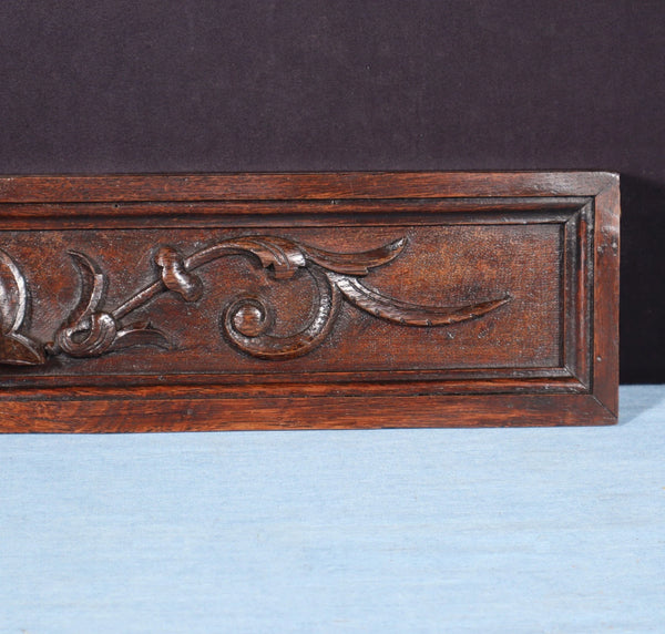 21" Wide Antique Carved Drawer Panel/Trim in Solid Oak Wood