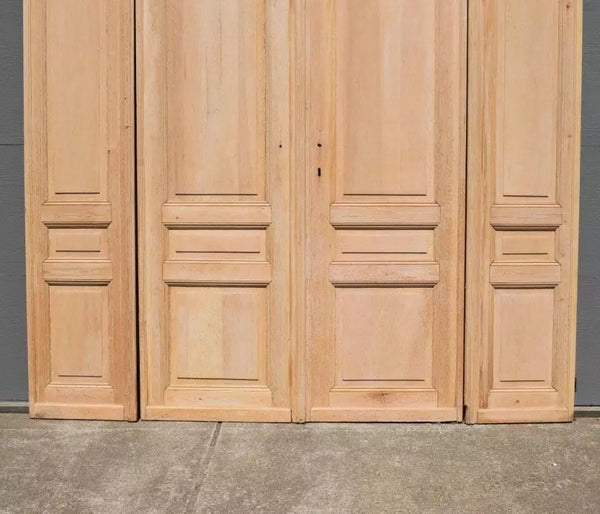 Set of 4 124" X 96" Large French/Belgian Antique 4 Panel Stripped Chateau Doors