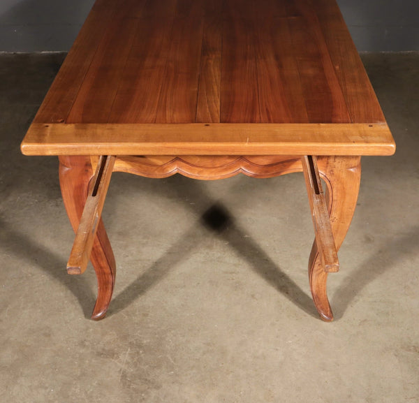 Vintage French Provencal Farm Table/Desk/Dining Table in Solid Cherry Wood