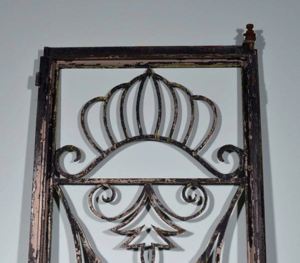 88" Tall Large Vintage European Art Deco Iron Door Panel Salvage Garden