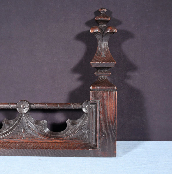 15" Wide French Antique Crest/Pediment/Crown in Solid Chestnut Wood