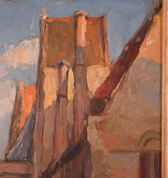 Antique Signed Oil on Panel Painting Maurice Van Middel of St John's Hospital
