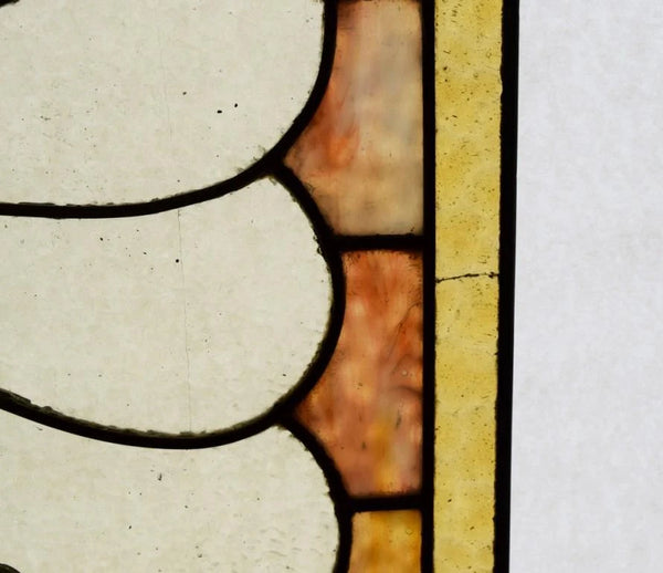 Pair of Vintage French Art Deco Stained Glass Panels with Copper Frames