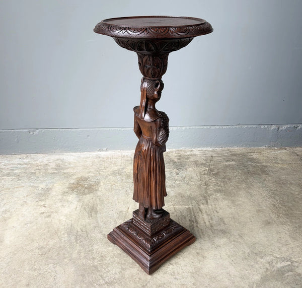 Antique French Breton Display Pedestal/Plant Stand or Pillar/Column in Chestnut