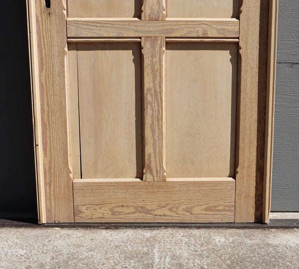 85" French/Belgian Antique 6 Panel Stripped, Sanded Wood Door