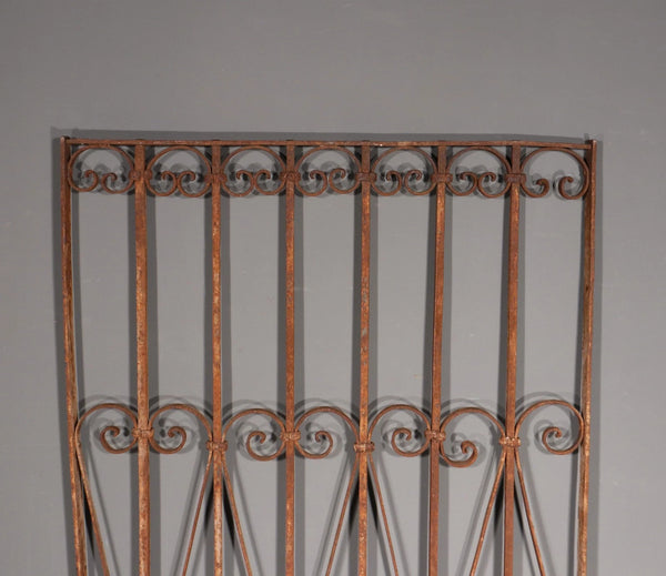 56" Tall Antique French Iron Decorative Window Panel/Fence/Gate Late 1800's