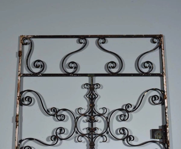 84" Tall Large Vintage European Iron Gate/Door Panel Salvage Garden