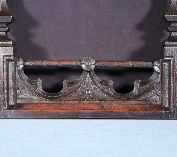 15" Wide French Antique Crest/Pediment/Crown in Solid Chestnut Wood