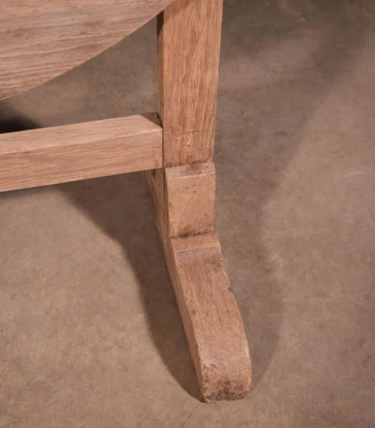 Antique French Solid Oak Rustic Wood Wine Tasting Table Tilt Top