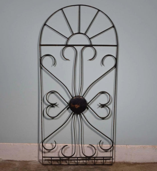 Large French Vintage Iron Window Grille/Gate Panel Salvage