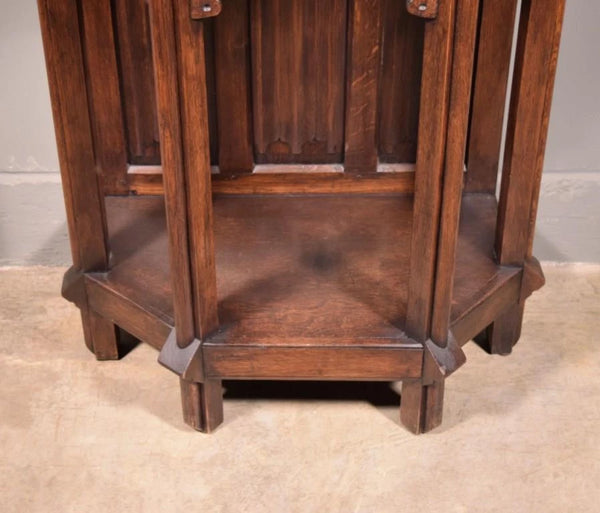 Vintage French Gothic Revival Cabinet/Console/Sideboard, Highly Carved Oak Wood