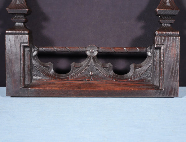 15" Wide French Antique Gothic Crest/Pediment/Crown in Solid Chestnut Wood