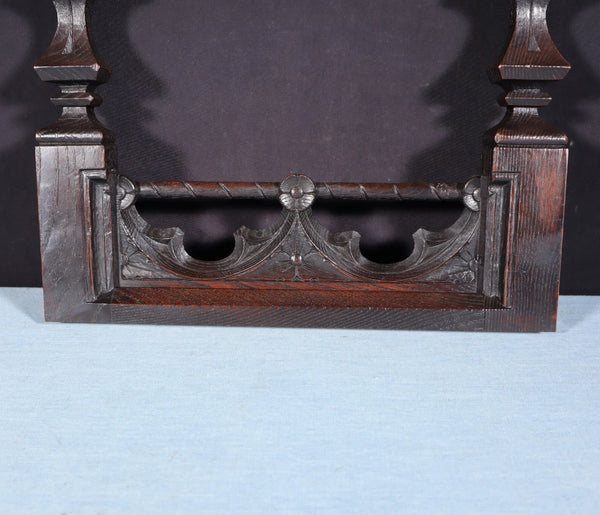 15" Wide French Antique Crest/Pediment/Crown in Solid Chestnut Wood