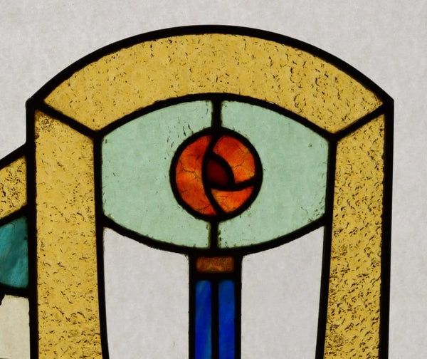 Pair of Vintage French Art Deco Stained Glass Panels with Copper Frames