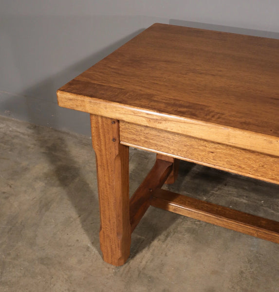 Vintage French Farm Trestle Table/Dining Table/Desk with Drawer in Hardwood