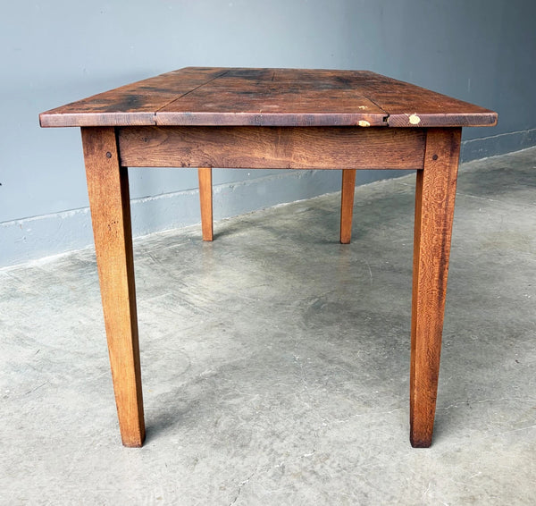 Rustic French Dining Table/Farm Work Table/Desk in Solid Oak and Chestnut Wood