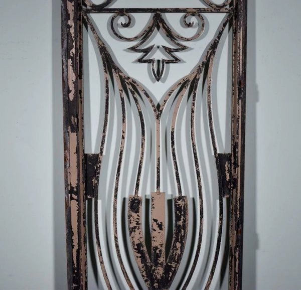 88" Tall Large Vintage European Art Deco Iron Door Panel Salvage Garden
