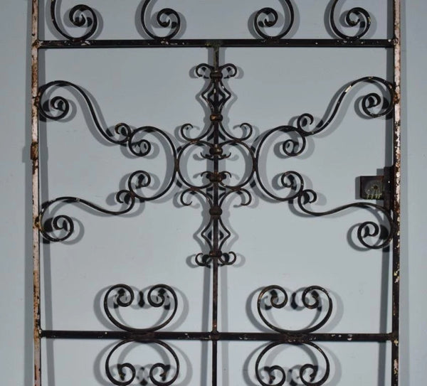 84" Tall Large Vintage European Iron Gate/Door Panel Salvage Garden